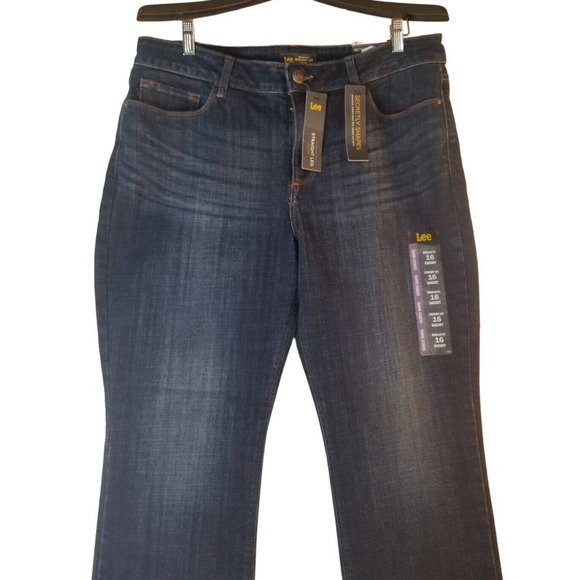 Lee Secretly Shapes Regular Fit Straight Leg Women's Jean, Lagoon Blue, 16 36x29 - Picture 4 of 7